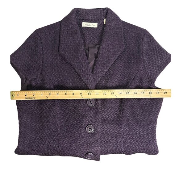 Coldwater Creek Short Sleeve Pebbled Fully Lined Jacket Plus Size 14 Deep Purple - Picture 6 of 6